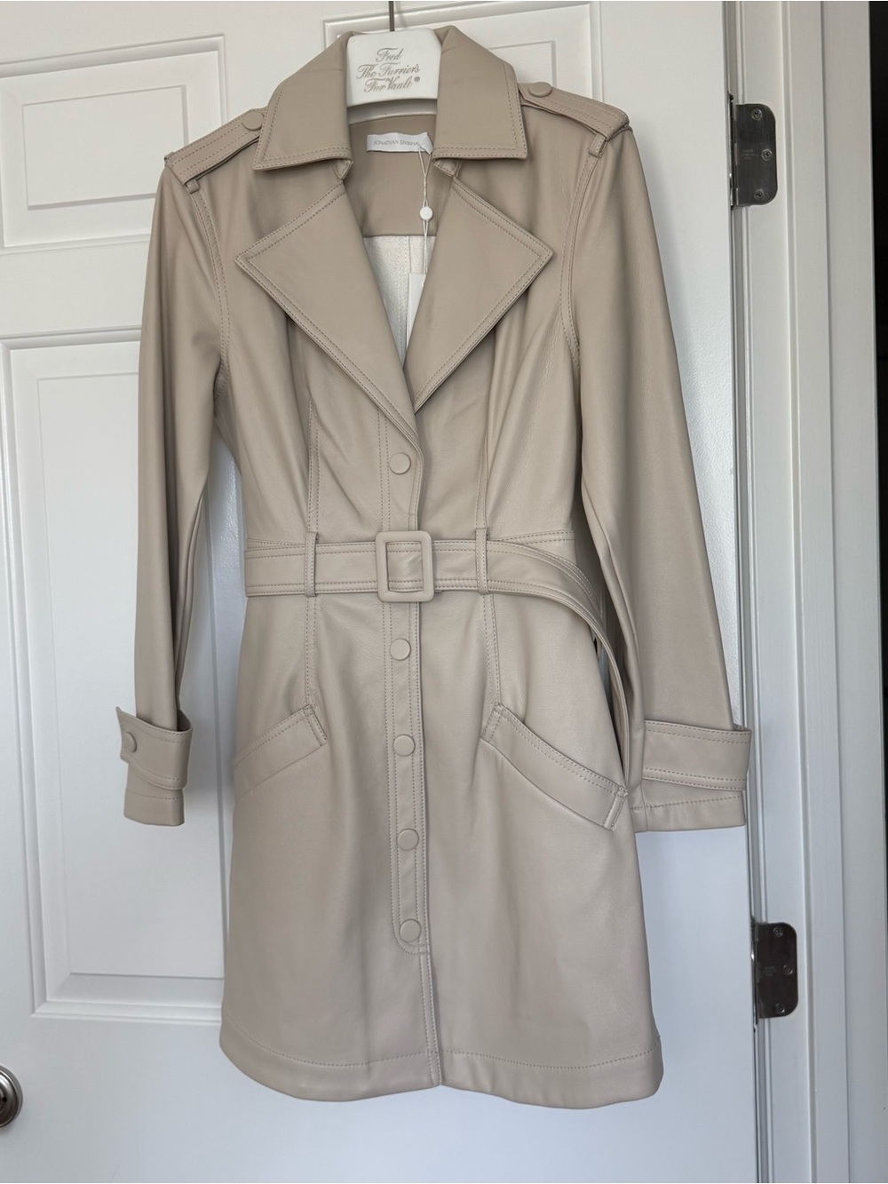 NWT Jonathan Simkhai Faux Leather Trench Coat